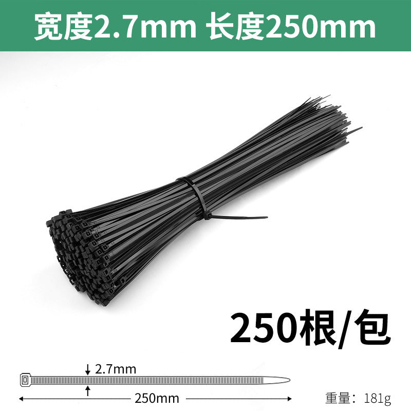 Nylon cable ties, plastic buckle, strong anti-theft buckle, wire tie, self-tightening, self-locking black strap