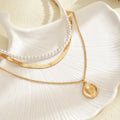 Pearl necklace wholesale fashion cross-border autumn and winter accessories niche style high-end multi-layered round brand sweater necklace for women