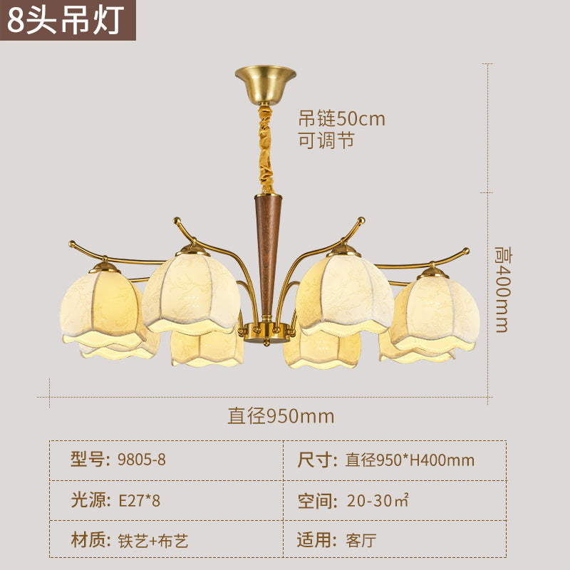 Vintage living room chandelier hall main light French medieval style bedroom dining room light wabi sandy Nanyang style study lamp