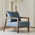 Nordic single sofa chair modern living room tech fabric leisure chair designer chair balcony japanese style solid wood sofa