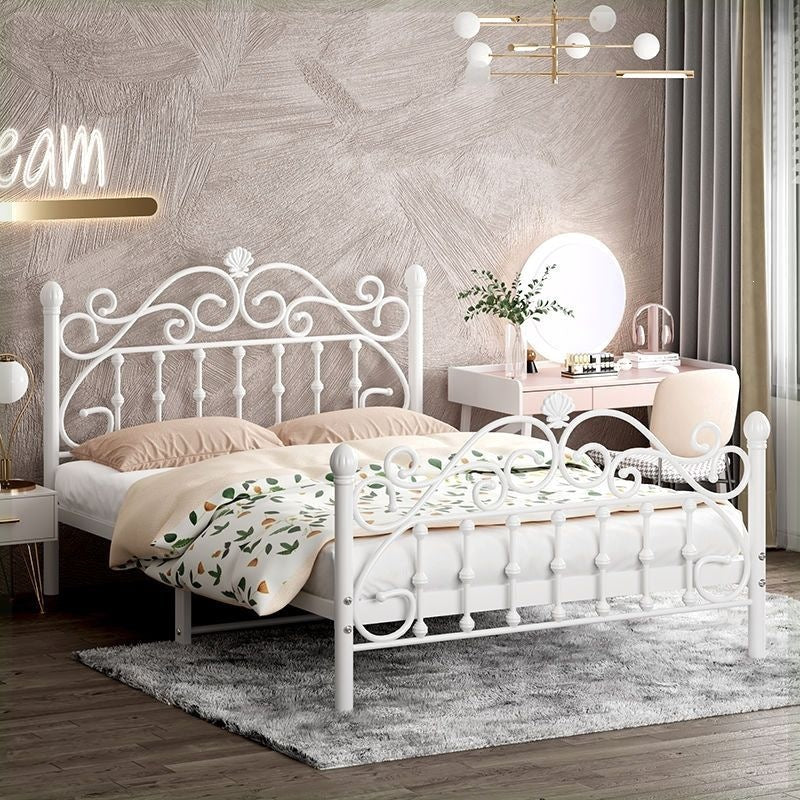 Wrought iron bed - thickened & reinforced, minimalist modern princess bed, trending online 1.8m, double bed, nordic single 1m, iron frame bed