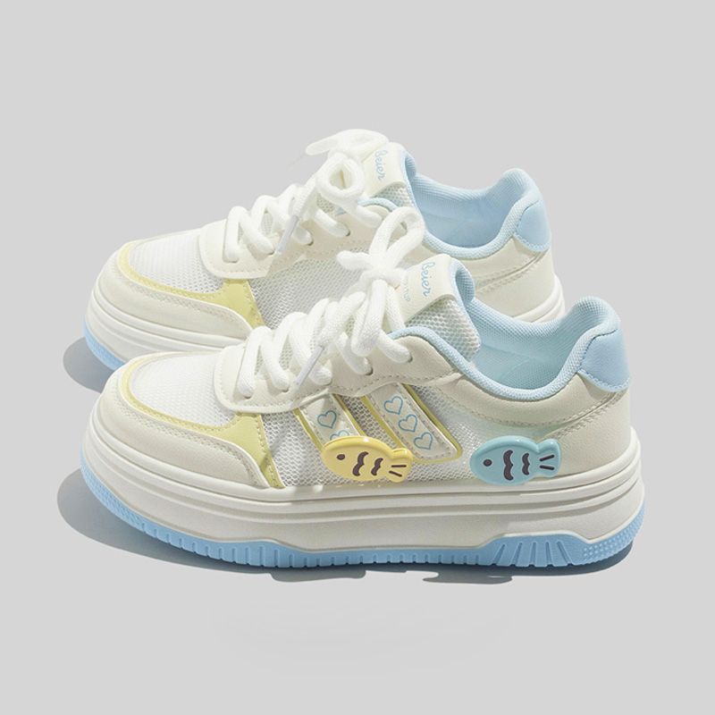 Girls' shoes  new spring/autumn kids' sneakers mesh summer mid-to-large children's girls' casual skate shoes white shoes