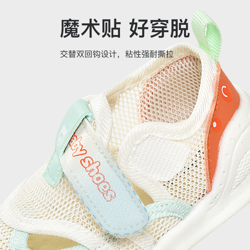 Baby sandals for boys, summer first walker shoes, 0-1-2 years old infant anti-slip soft sole mesh shoes for babies and toddlers, baby girl shoes