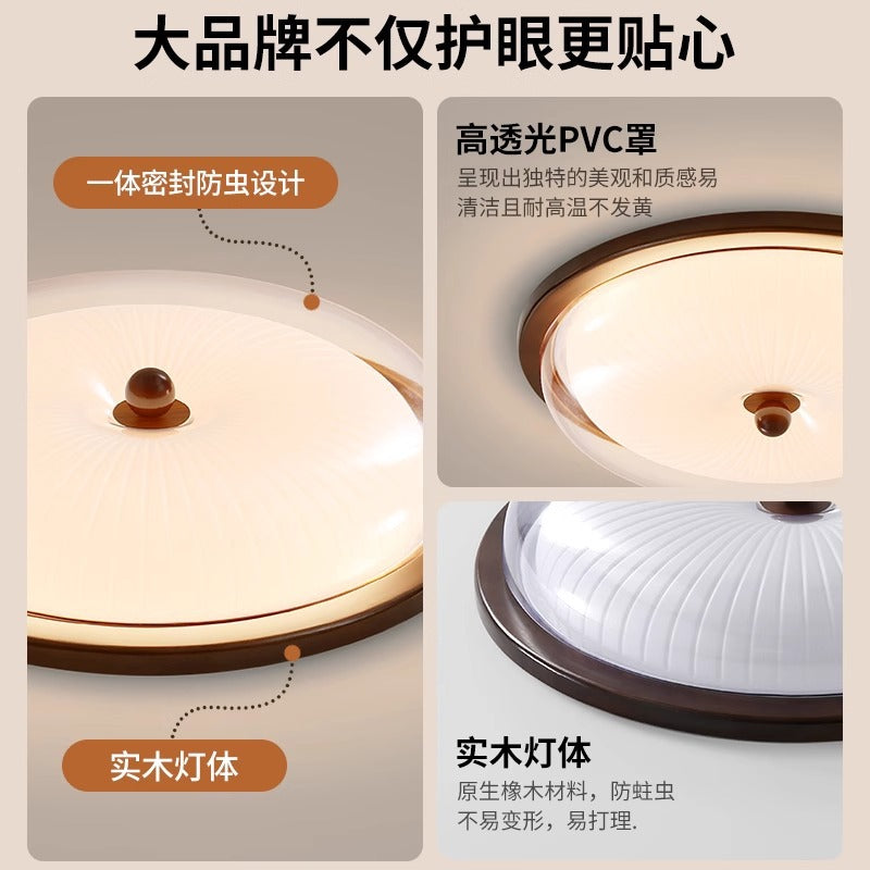 French antique bedroom ceiling light 2025 new walnut simple creative master bedroom room lighting 1