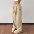 autumn/winter new arrival: women's relaxed fit drawstring solid color pocket casual pants - perfect for cross-border e-commerce on  (us & europe)