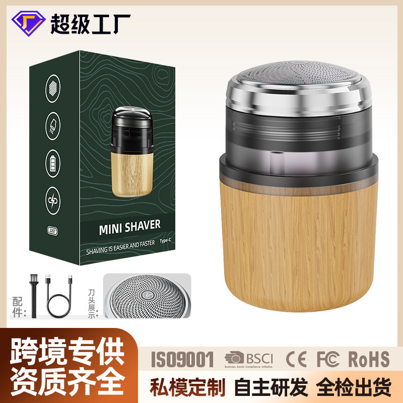 Custom mini electric shaver - portable home & travel razor for men - washable digital display beard trimmer