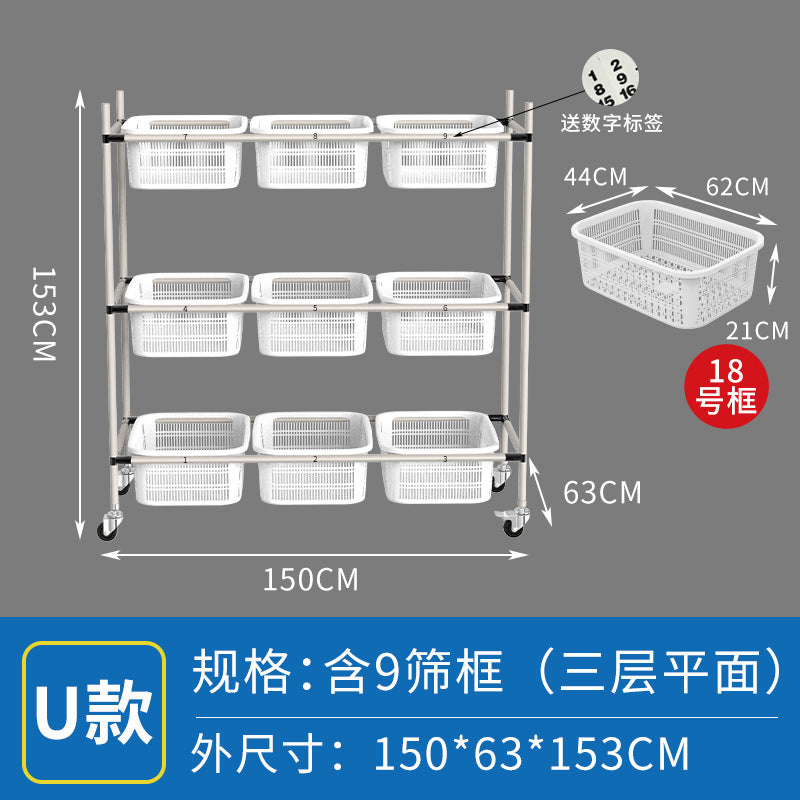 Mobile Shelf Wholesale Warehouse E-commerce Sorting Truck Wire Bar Picker Truck Silent Wheel Plastic Basket Wire Bar Truck Trolley
