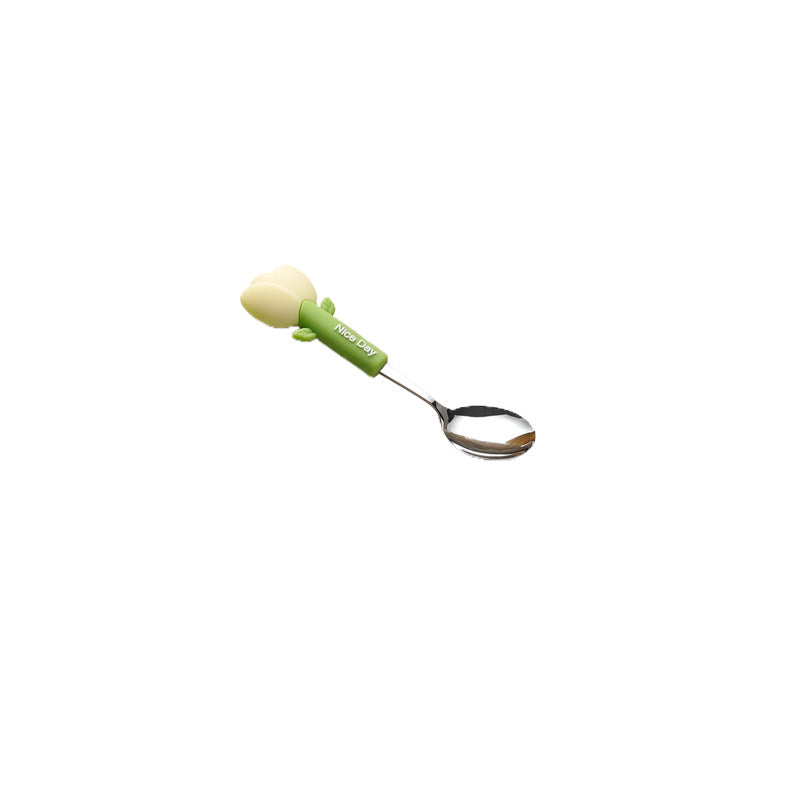 High-style, detachable, anti-scald handle fork and spoon set. cartoon design, perfect for kids' mealtimes. includes a fork, spoon, and soup spoon. wholesale options available for home use