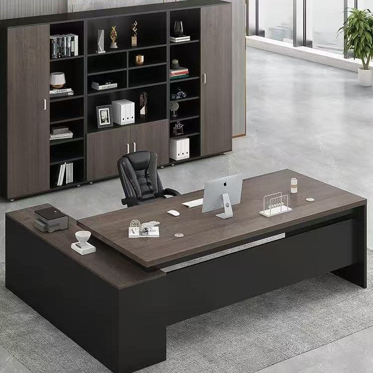 Minimalist modern office furniture desk and chair set - executive manager's desk, ceo desk, boss desk