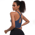 European and american sexy criss-cross back yoga bra - push-up, one-piece cup, quick-dry sports bra, running fitness tank top for women