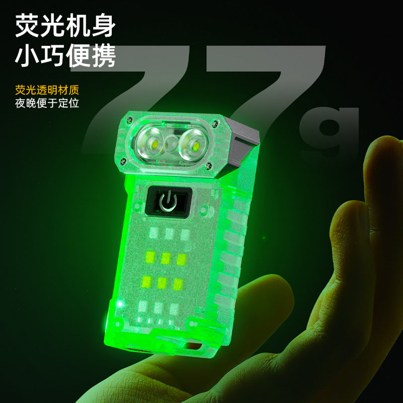 Cross-border new mini flashlight Type-C charging magnetic suction pen holder multi-function UV purple LED work light