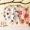 Kids' cotton linen pajama set - summer boys' and girls' sleepwear - rayon two-piece set - cotton linen air conditioning suit - children's clothing