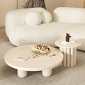 French internet celebrity stylish creative round coffee table cream nordic living room small apartment coffee table table wabi-sabi style