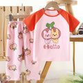 Kids' short-sleeve cotton set: summer t-shirt & pajamas for boys & girls - perfect for home wear and sleepwear