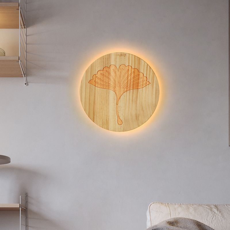 Retro wall lamp bedroom bedside lamp walnut wall lamp japanese style living room background wall log popular  new style