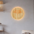Retro wall lamp bedroom bedside lamp walnut wall lamp japanese style living room background wall log popular  new style
