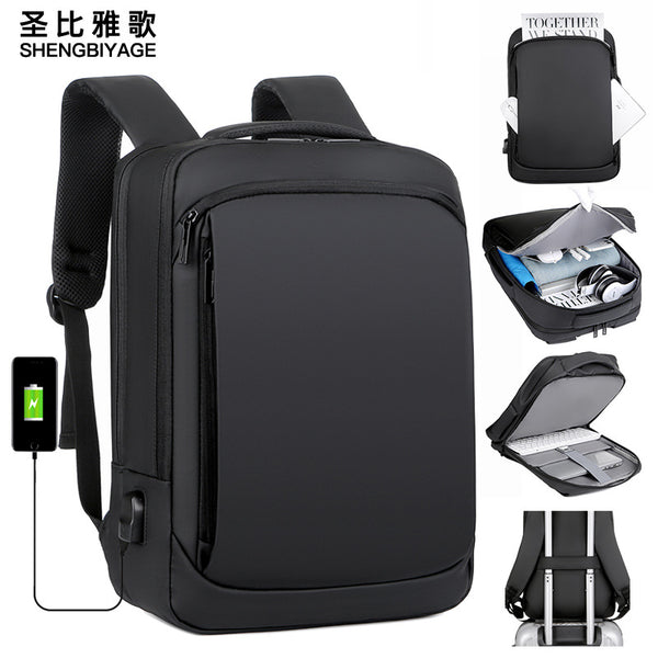Hot-selling backpack new waterproof dual-purpose laptop backpack men's business travel multi-function USB charging backpack
