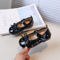 Vancahao kids' leather shoes -  autumn new collection, korean style, sweet bow princess shoes for little girls, soft sole