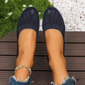 Amazon  spring/summer new arrivals: european and american style plus size round toe flat knit loafers - wholesale