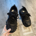 Women's chunky platform sneakers - 2026 new summer breathable mesh low-cut casual retro running shoes