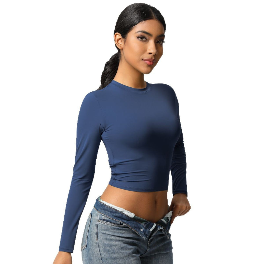 Naked-feel compression sports t-shirt, quick-dry long sleeve yoga top, running & fitness long sleeve top - customization available
