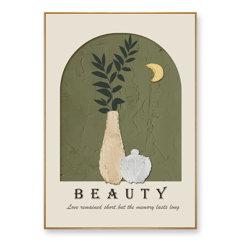 Small fresh flower living room decorative painting texture painting ins healing department cream wind pendulum painting flower dining room wall hanging painting