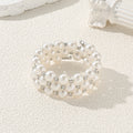 Pearl stacked bracelet set wholesale - cross-border bridal wedding light luxury high-end multi-layer adjustable stretch bracelet