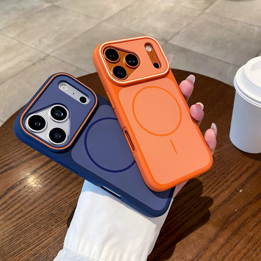 Suitable for iphone 17 phone case frosted eye-catching contrasting color apple 16 magnetic 15 apple 17pro phone case
