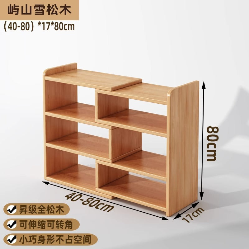 Solid wood color bookshelf Desktop shelf Children's desk Storage rack Household desk Small bookcase Office locker