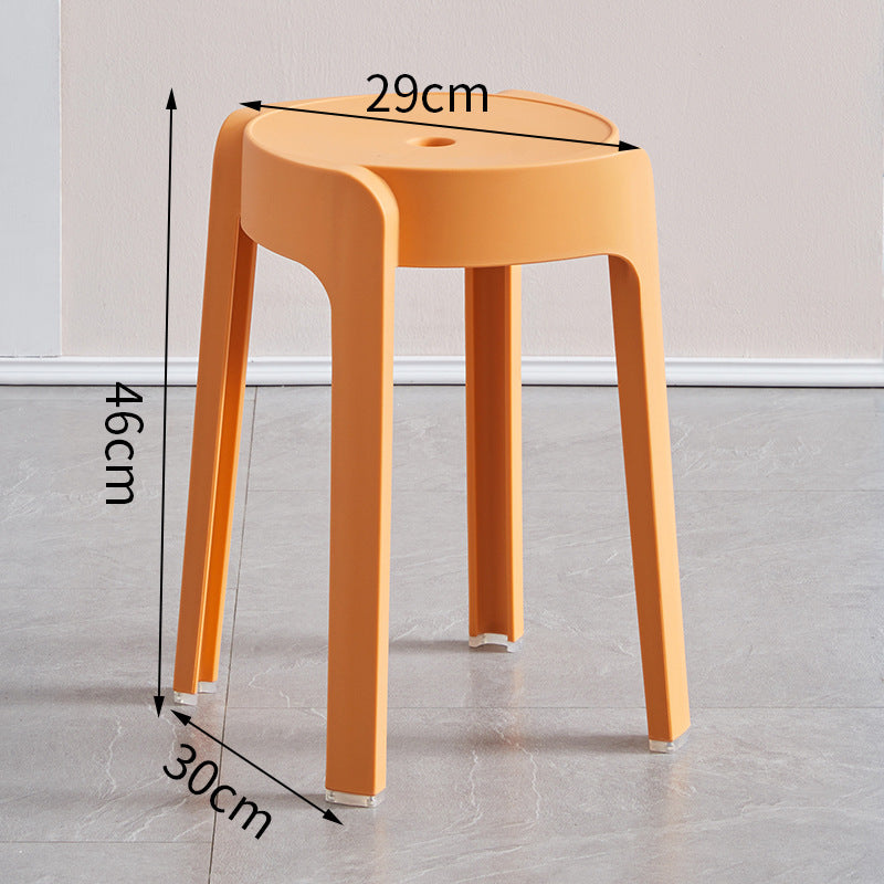 Plastic stool thickenedfor home dining table cooked rubber stool casual high stool scandinavian living room backrest square round windmill new