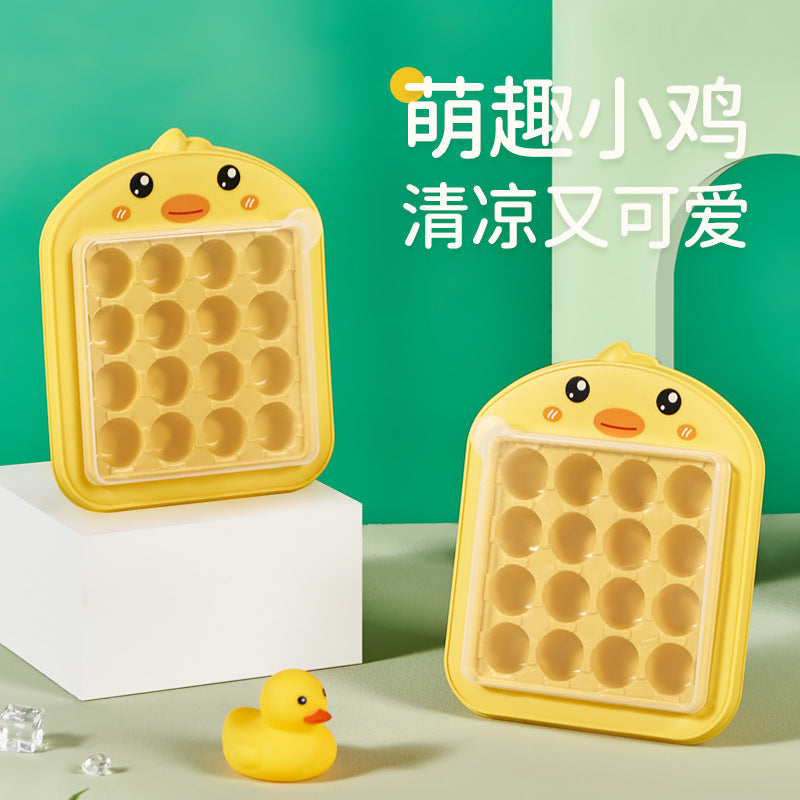Cute duck ice cube tray ice box for home refrigerator ice cube ice cube mold creative covered quick frozen ice storage box ice making box