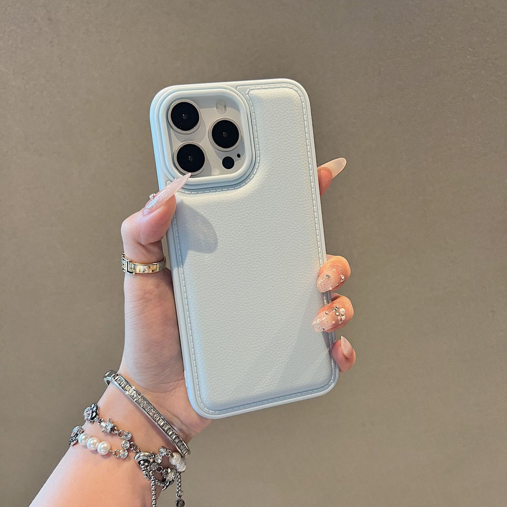 Suitable for apple 17promax chanel drum bag protective cover pure color leather texture iphone16 soft touch mobile phone case