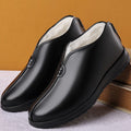 Men's winter warm cotton shoes - fleece lined, non-slip, casual high-top cotton shoes for men, elderly cotton shoes, men's leather cotton shoes for seniors