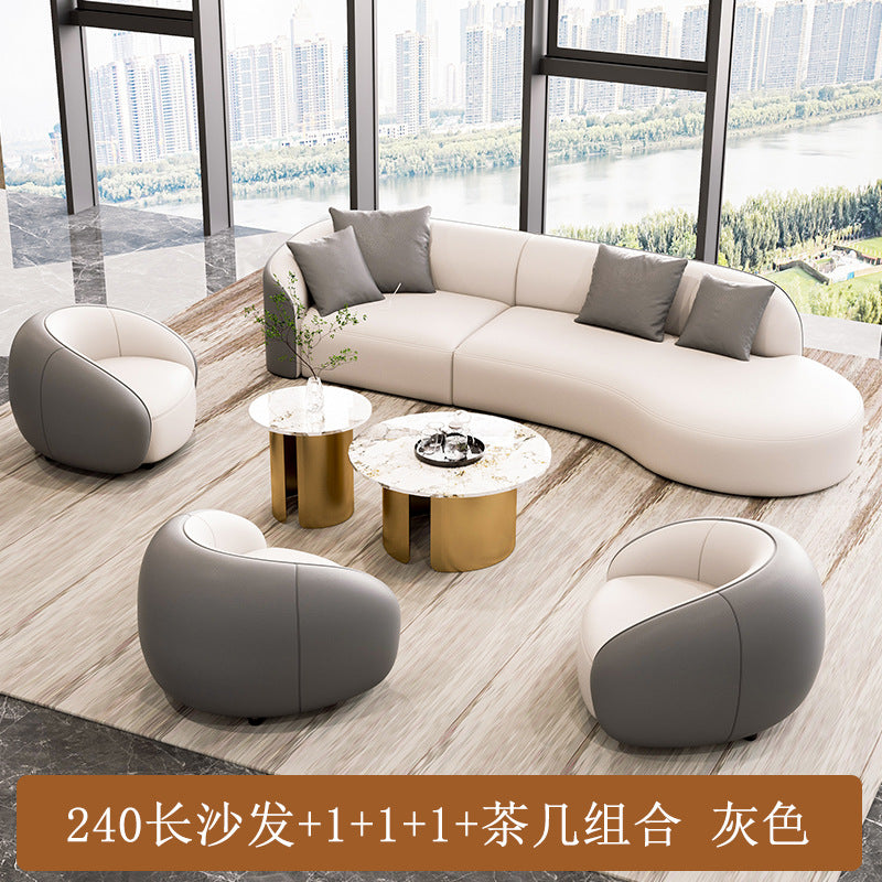 Curved sofa hotel lobby hall vip club rest area reception reception arc sales office negotiation sofa