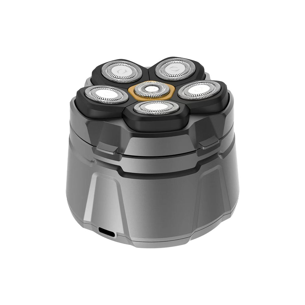 Magnetic six-head floating double-ring knife net electric shaver high-power bald head artifact menfor home shaving machine