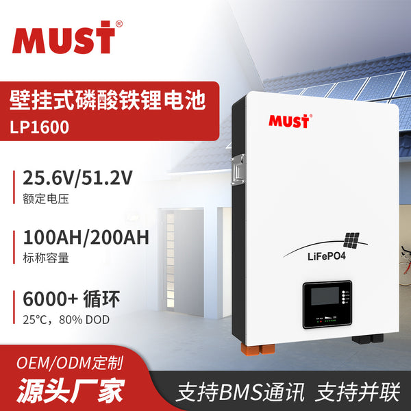 Wall-mounted household energy storage lithium battery 51.2V100Ah household solar system photovoltaic power generation lithium battery