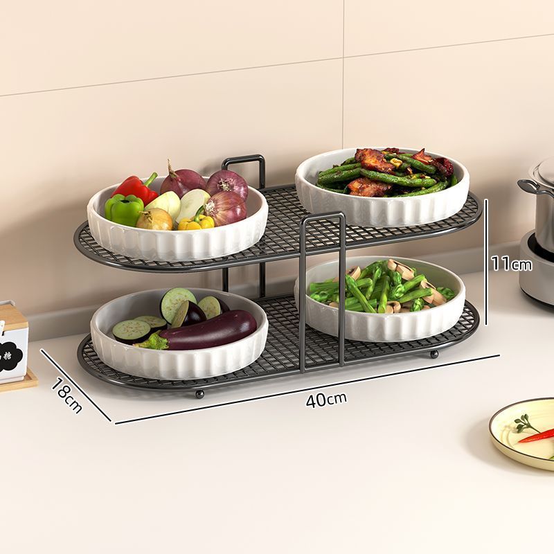Kitchen multifunctional storage rack, dish rack, storage artifact, dishes, plates, spices, countertop, multi-layer simple tableware rack