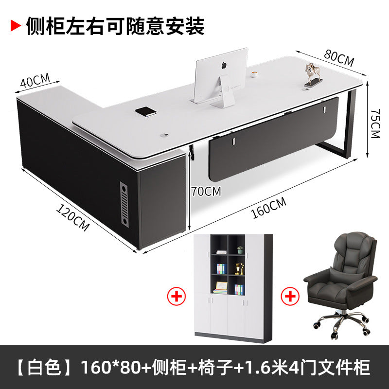 President's office desk, executive desk, minimalist modern office furniture, office general manager desk and chair set, executive desk