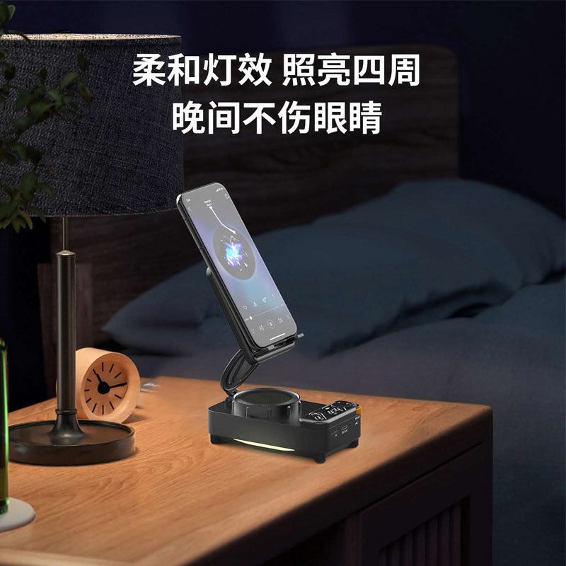 Longweishi dy62 mobile phone holder audio for home smart wireless bluetooth speaker rotate holder five-in-one luminous