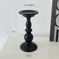 Quirky & creative retro black roman column candle holder - iron art decorative tabletop accent for aromatherapy candles