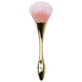 Mini1#-champagne gold-pink and white powder brush+opp packaging