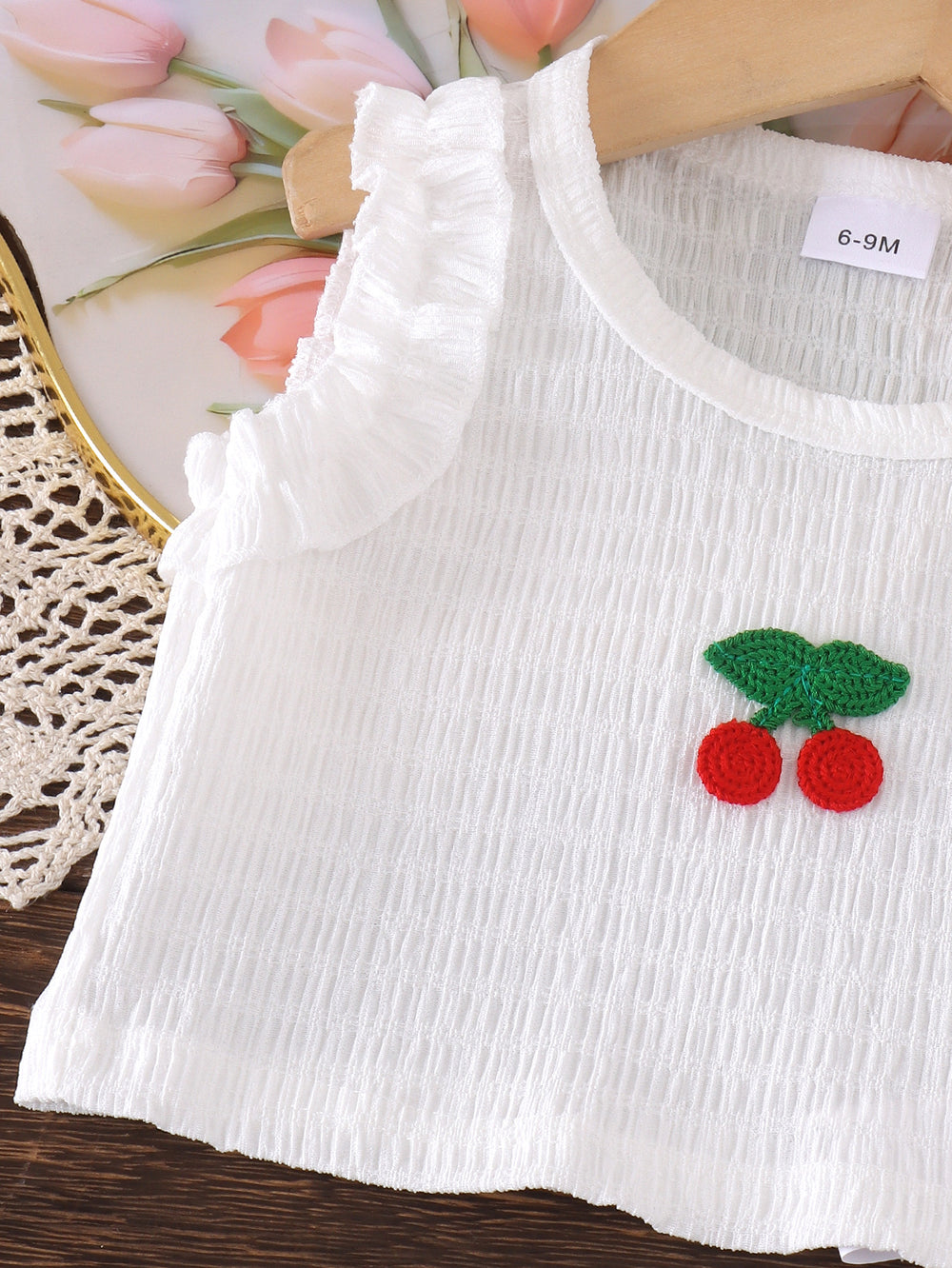 Kids clothing  cross-border new arrivalfashion spring & fallgirl white vest + red pants children's clothing
