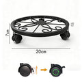 Metal movable flower pot tray wrought iron flower stand roller flower pot base universal wheel movable flower pot stand cross-border
