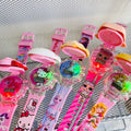 Superhero watch cartoon luminous flip cover elsa princess kuromi electronic birthday gift boy toy watch