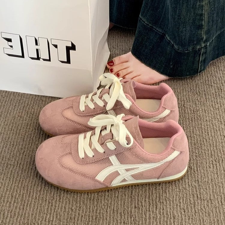 Summer best selling breathable mesh yellow shoes thin forrest gump casual retro small flats women's mesh german training cloth shoes