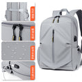 casual backpack, men's business commute laptop backpack, trendy travel student backpack with logo