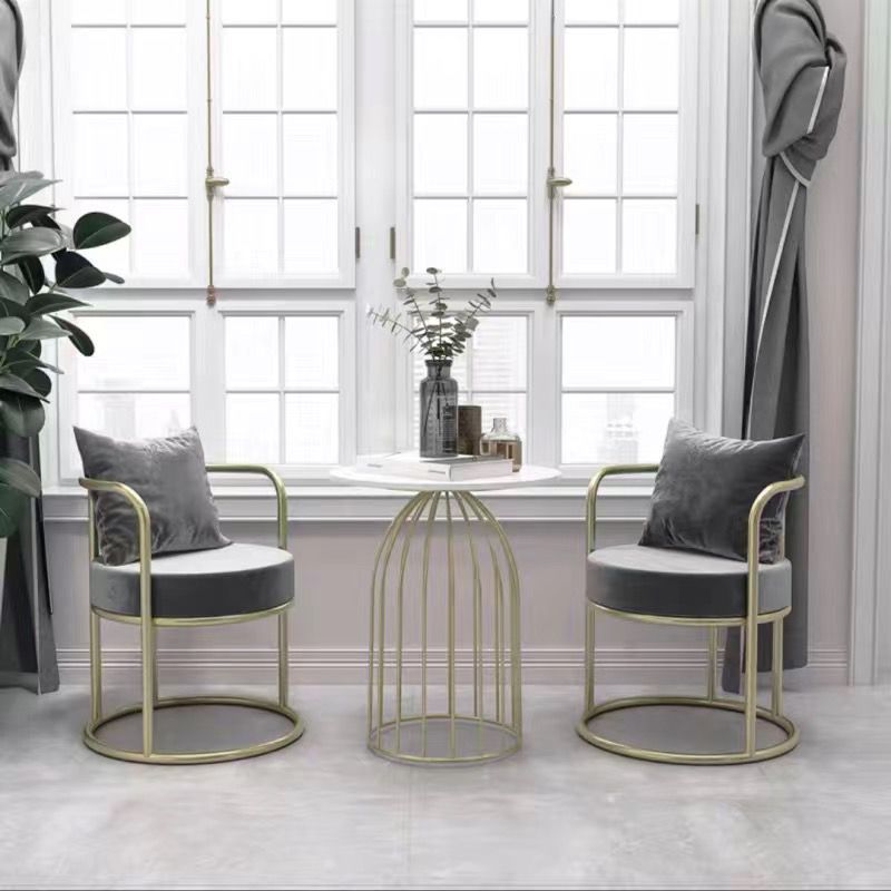 Cream style balcony table and chair three-piece set tea table and chair combination for home small apartmentaccessible luxury creative negotiation b&b table and chair