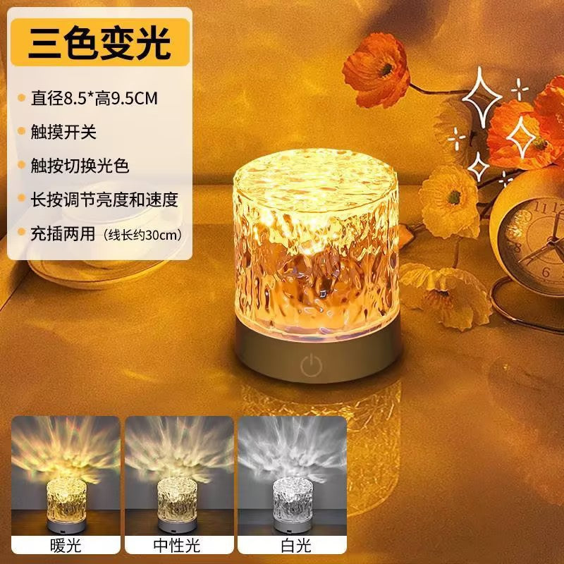 Here are a few options, depending on the specific nuance you want to convey:  **option 1 (focus on functionality):**  "bedside night light - romantic mood lighting for couples, bedroom ambiance, and intimate moments - ripple effect design"  **option 2 (mo
