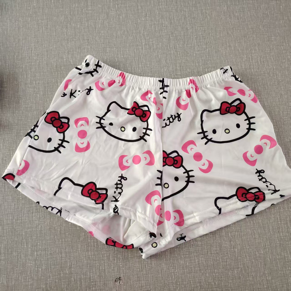 Fashion  summer best selling hello kitty walking pants cartoon pajamas women's summer thin casualloosenew arrival home