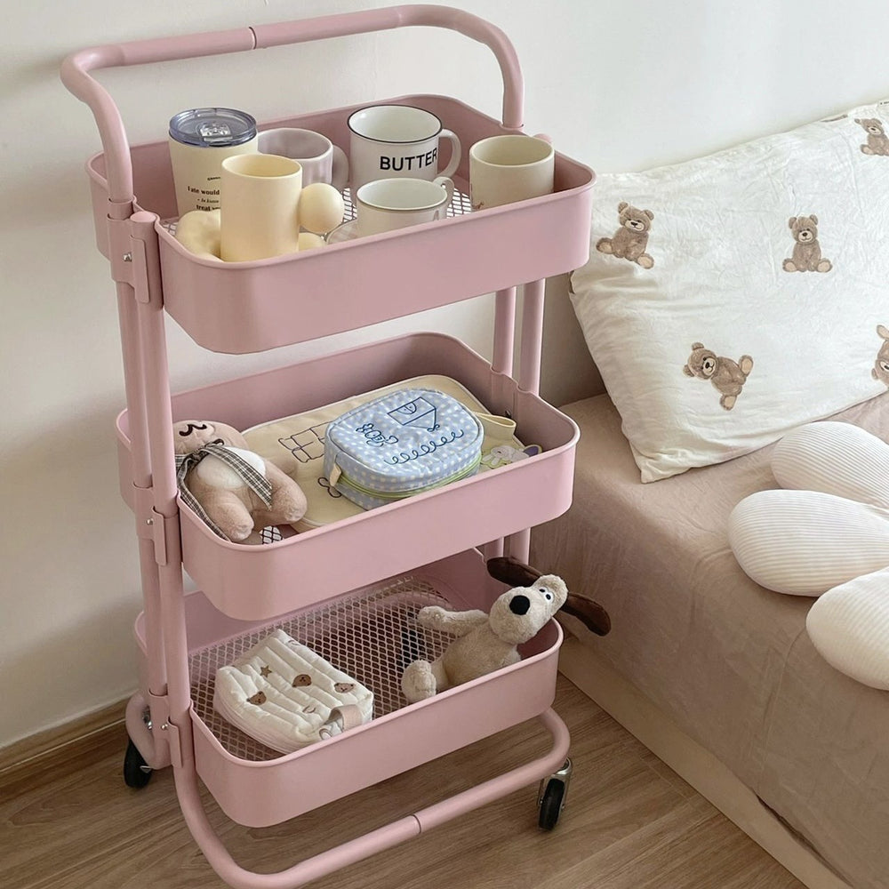 Influencer-style rolling cart shelf - home use, kitchen, bedroom, snack rack, living room multifunctional storage organizer - wholesale